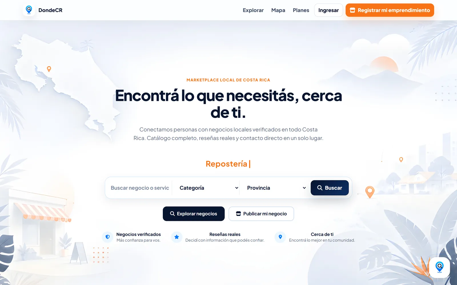 DondeCR — Local business discovery · Costa Rica